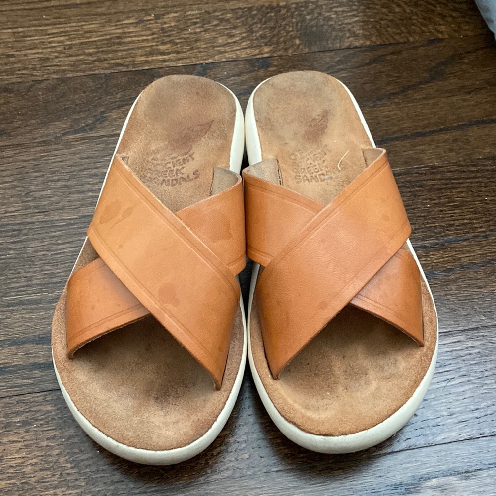 Ancient Greek Sandals  Comfort Leather Sandals 37 vguc